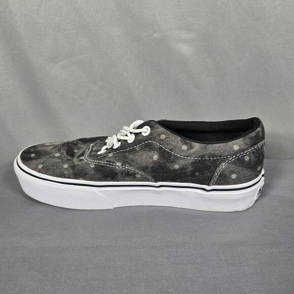 Vans Doheny Platform Sneakers Womens 8 Black Gray Canvas Polka Dot Skate Shoes - Picture 4 of 10